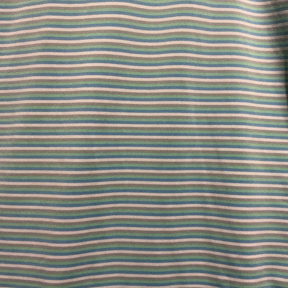 straight down performance golf polo L Green Blue Gray‎ Stripe